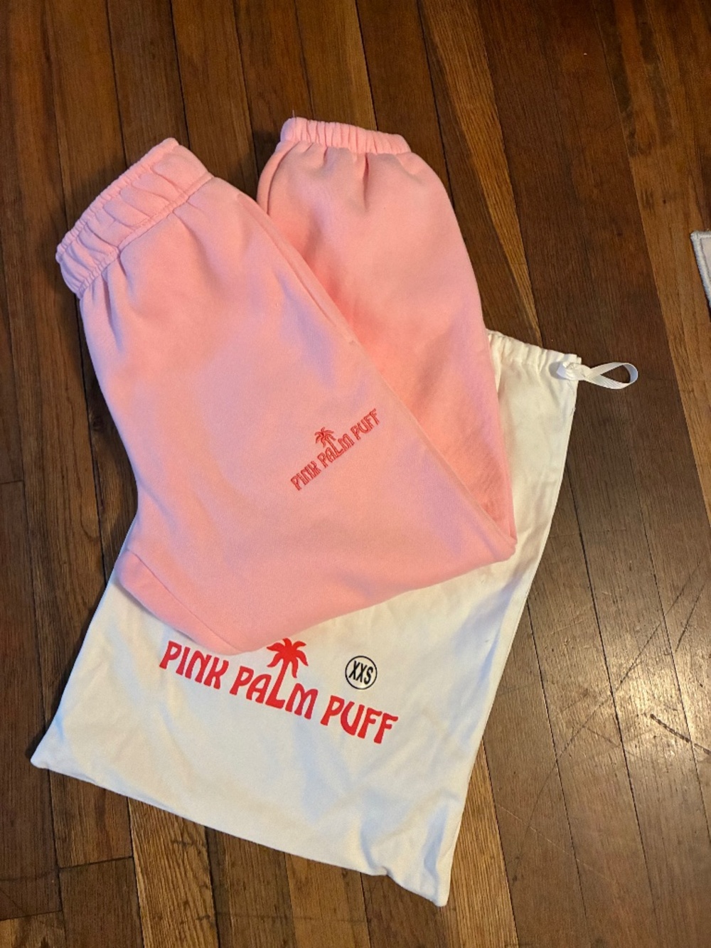 XXS Adult Pink Palm Puff sweatpants